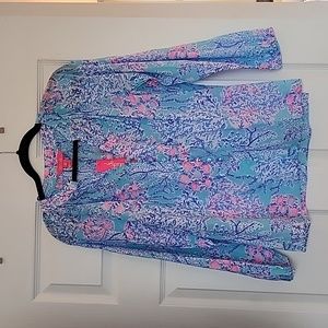 NWT Lilly Pulitzer Coleman Top in Blue Ibiza Now You See Me - Medium